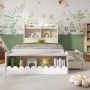 okwish Kinderbett 90x190cm mit Schubladen und Sitzbank Kinderzimmer Weiß ohne Matratze_3