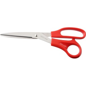 Fackelmann Schere für Linkshänder, 21 cm, mit roten Griffen.