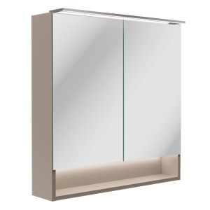 Fackelmann LED-Spiegelschrank B.Paris, 70 cm, Cubanit Grau, mit Beleuchtung und Ablage.