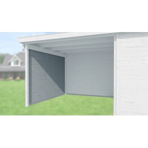 Weka Seitenwand, 21 mm, grau, für Gartenhaus Typ 126/172, Tiefe 235 cm. Wind- und Sichtschutz.