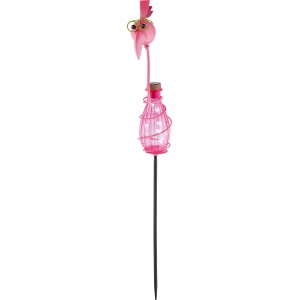 Pinker LED-Solarspieß Cabelli Flamingo mit Erdspieß für den Garten.