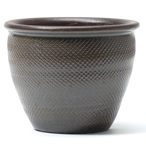 Kirschke Pflanzgefäß Boa, gewaschenes Grau, Ø 25 cm, Terrakottatopf mit Schlangenmuster.