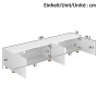 okwish TV-Schrank Lowboard mit Bogenrelief 4 Türen Metallfüße Wohnzimmer 180x35x40cm Weiß_5