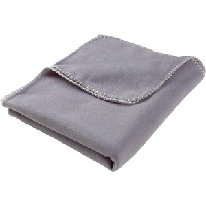 Dunkelgraue Fleecedecke (130x160 cm) mit Kettelrand, ideal für gemütliche Stunden.