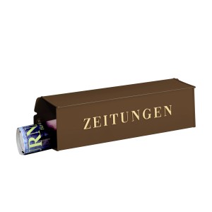 Burg Wächter Zeitungsbox 808 Kupfer, eckig mit geprägter Schrift "Zeitungen".
