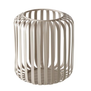 Beiges Boltze Home Windlicht Viki, Ø 13 cm, aus Eisen für stimmungsvolle Beleuchtung.