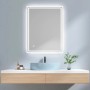 Emke Badspiegel mit Beleuchtung 90 x 70 cm LED-Spiegel mit Anti-Beschlag Touchschalter KaltweißLicht_6