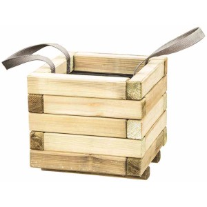 Quadratischer Siena Garden Pflanzkasten Taunus aus Kiefernholz mit Trageschlaufen.