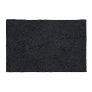 Rechteckige, schwarze Badematte Ono von Wenko, 50x80 cm. Flauschiger Badteppich für das Badezimmer.