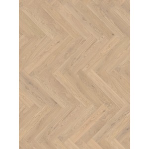 Parkett Eiche Bardolino Weiß, matt lackiert im Fischgrätmuster. Parador Trendtime 3 Living Plus.