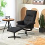 Schwarzer HOMCOM Relaxsessel mit passendem Hocker. Bequemer Loungesessel mit verstellbarer Rückenlehne für Entspannung.
