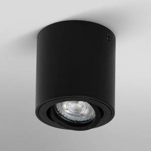 Schwarzer Ledvance Spot, 1-flammig, Ø 8 cm, Aufbauleuchte für GU10-Lampen.