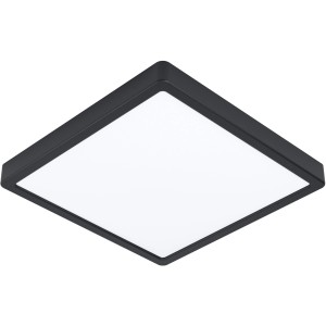 Eckige LED-Deckenleuchte Argolis 2 von Eglo in Schwarz und Weiß für den Außenbereich.