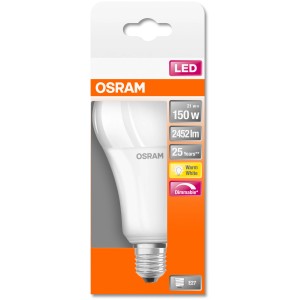 Osram LED-Lampe E27 in Glühlampenform, 21W, 2452 Lumen, dimmbar, warmweiß.