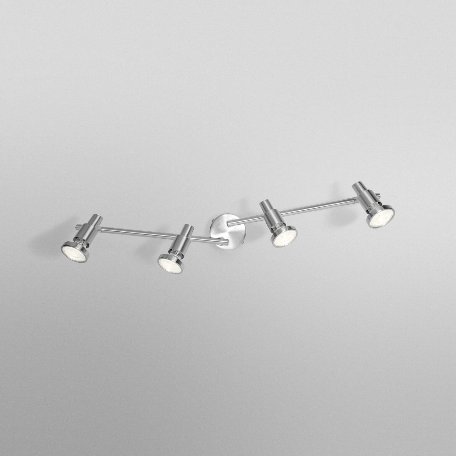 Ledvance LED-Spot, 4-flammig, silberfarben, 17 cm. Deckenleuchte mit vier Strahlern.
