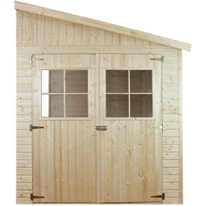 Timbela Anbau-Gartenhaus Holz M339 6 m² ohne Seitenwand ohne Boden