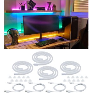 Paulmann Colorflex LED-Streifen Set mit USB, 4x1m in Pink, Orange, Grün, Blau. Neon-Lichteffekt für flexible Gestaltung.