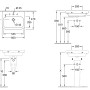 Technische Zeichnung: Villeroy & Boch Architectura Waschbecken, 60 cm, weiß, mit Maßen.