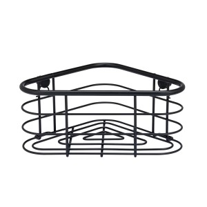 Schwarze Wenko Eckablage Trestina aus Edelstahl, Drahtdesign, 25x10,5x16,5 cm.