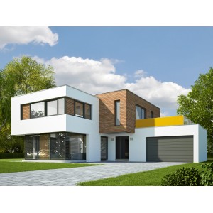 Senfgelbe Balkonbespannung Melville 90x500cm als Sichtschutz auf einem Balkon.