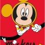 Komar Wandbild: Mickey Mouse im Glasrahmen auf rotem Grund, 40x50 cm.