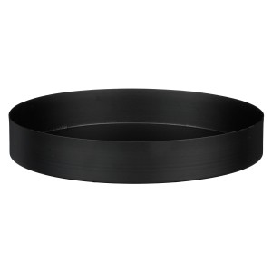 Schwarzes Deko-Tablett Passo von Mica Decorations, Ø 23,5 cm, ideal für Kerzen und Deko.