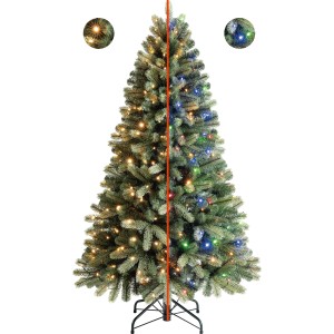Künstliche grüne Laitila Tanne, 150 cm, mit warmweißen und bunten LEDs für weihnachtliche Stimmung.