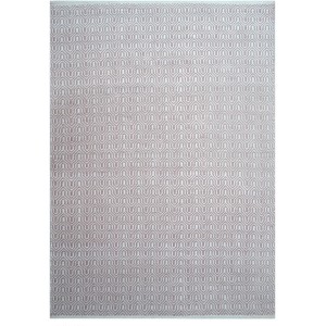 Outdoor Teppich Esterna pink-elfenbein, 120x170 cm, mit geometrischem Muster.
