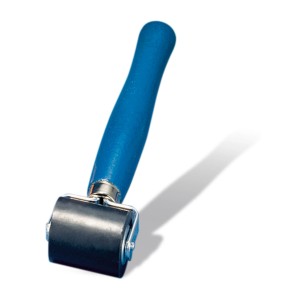 Steinel Andrückrolle mit blauem Griff zum Verschweißen von Planen und Kantenumleimern.