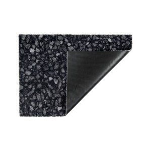 Schwarze Schöner Wohnen Fußmatte Orlando Terrazzo, 50x70 cm, mit Terrazzo-Muster und rutschfester Rückseite.