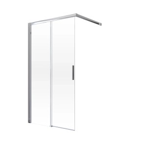 Schulte Schiebetür Walk In, Chrom-Optik, 100x200 cm, DIN links, für barrierefreie Duschen.
