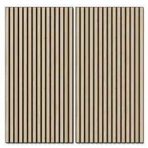 Akustikpaneel Wandverkleidung Esche MDF Schwarz Akustikfilz Schwarz 119,8 cm
