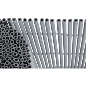 Floraworld Kunststoffmatte Premium, silbergrau, Detailansicht der Hohlkammerröhrchen.