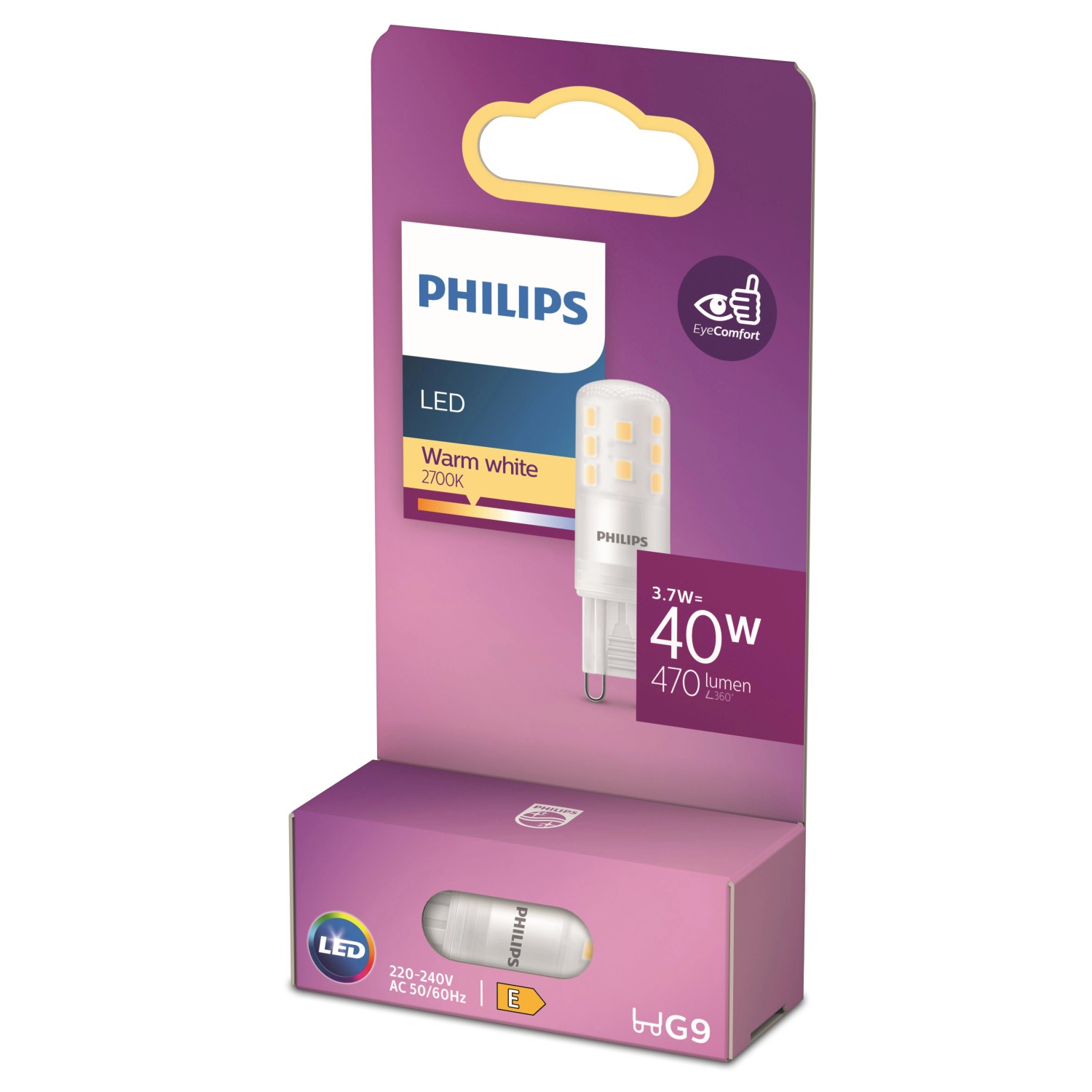 Philips LED-Leuchtmittel G9 Kapselform, 3,7W, warmweiß, in Originalverpackung.