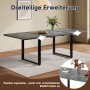 okwish Esstisch Ausziehbar für 6-10 Personen mit Metallbeine 220 x 80 cm Grau_6
