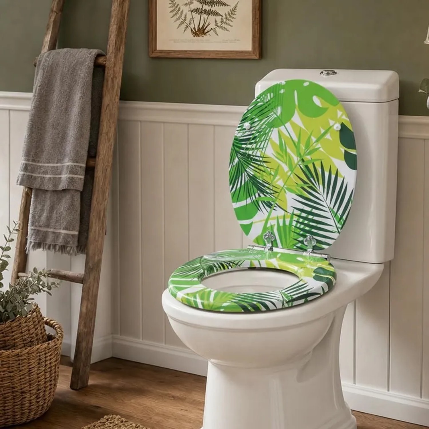 Sinobath WC-Sitz mit Absenkautomatik Tropische Blätter_4