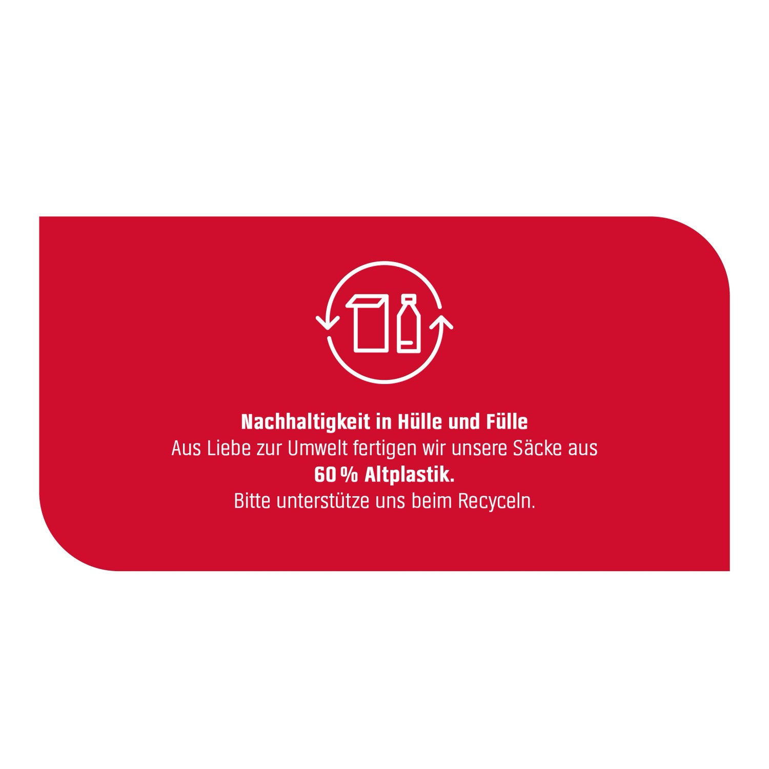 Hinweis: Verpackung des OBI Strapazier-Rasens aus 60% Recyclingkunststoff.