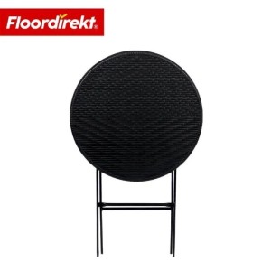 Floordirekt Gartentisch Toyama Klapptisch Rattan-Optik Wetterfest Schwarz Rund Ø 60 cm