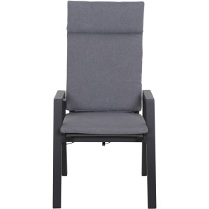 Siena Garden Valencia Dining Move Sessel, anthrazitfarbener Gartenstuhl mit Textilgewebe und Auflage.