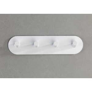 Wenko Hakenleiste Piceno Quadro, weiße, matte Handtuchhalter Leiste mit 4 Haken.