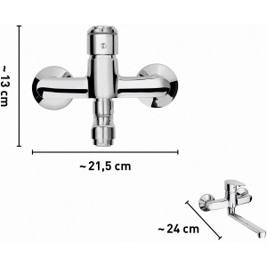 baliv Küchenarmatur KI-1130 Chrom, Wandarmatur mit schwenkbarem Auslauf.