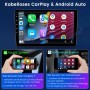 Junsun Autoradio für Ford Escape: Touchscreen zeigt kabelloses CarPlay & Android Auto mit Navigation und Apps.