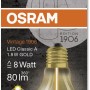 Osram E27 LED-Lampe in Glühlampenform, 1,8W, warmweißes Licht.