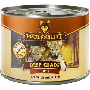 Wolfsblut Deep Glade Puppy Nassfutter mit Rothirsch und Kürbis, 200g Dose.