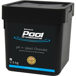 Pool Professional pH Plus Granulat 5 kg im schwarzen Behälter zur pH-Wert Erhöhung.