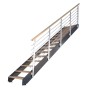Treppe Kos 14 Stufen Eiche Rustik Natur 107 cm Design-Geländer Schwarz FSC®_2
