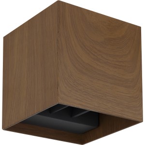 Moderne Globo LED-Außenleuchte Veronika in Holzoptik Dunkel, 10x10 cm, für stimmungsvolle Beleuchtung.