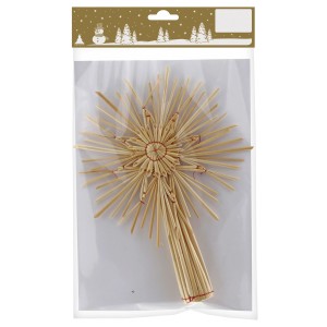 Weihnachts-Deko Baumspitze aus Stroh Ø 18 cm x 23 cm Natur