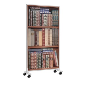 Könighaus Infrarotheizung Bücherregal, 1200W, mobil mit Rollen. Elektrische Heizung mit Buchmotiv.
