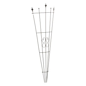 Schwarzes Rank-Spalier in Fächerform, 150 cm hoch, aus pulverbeschichtetem Stahl.